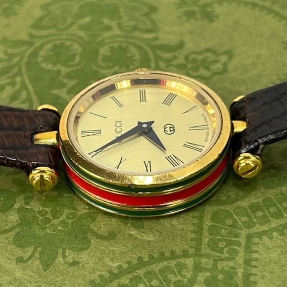 GUCCI 2000L vintage STACK sherry line Gold Dial ladies WATCH 80\'s main image 10